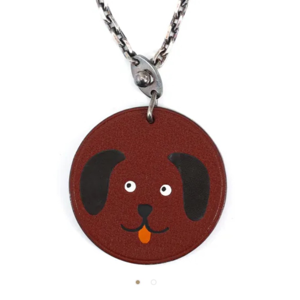 RARE*** Vintage Hermes Brown Dog Charm Pendant